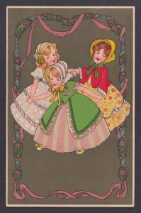 Vinatge postcard GERMANY, Three little girls