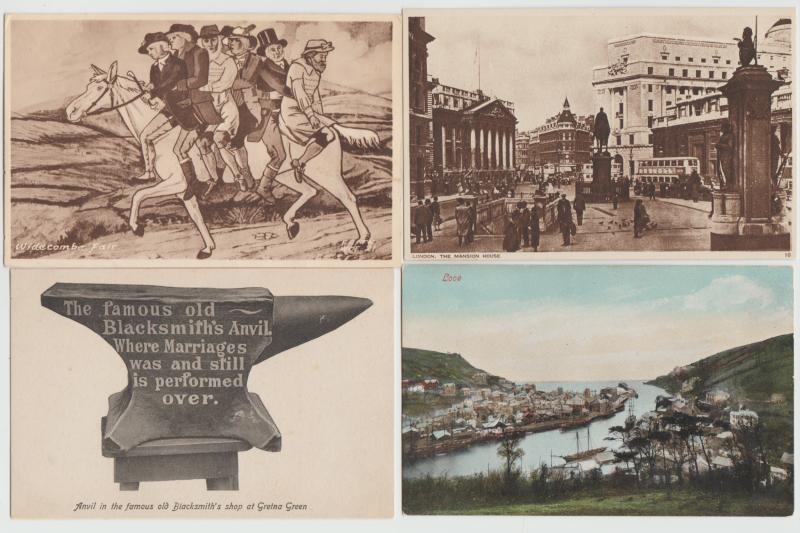 Lot of 4 UK Scotland vintage postcards London