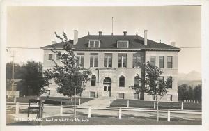 RPPC Postcard Livingston Montana Park County, MT High School