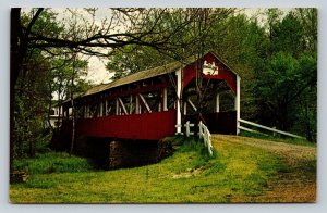 Trostletown Covered Bridge JOHNSTOWN PA Vintage Postcard A10