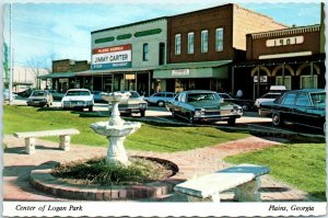 Postcard - Center of Logan Park - Plains, Georgia