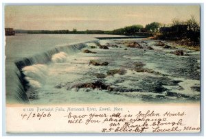 1906 Pawtucket Falls Merrimack River Lowell Massachusetts MA Antique Postcard