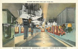 Postcard California San Jacinto Gilman's Hot Springs Cafeteria Tichnor 23-8018