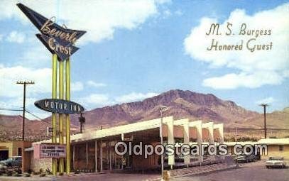 Beverly Crest Motor Inn, El Paso, TX, USA Motel Hotel Unused 