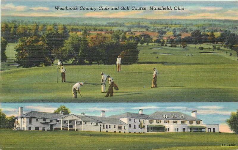 Postcard Ohio Mansfield Westbrook Country Club Golf Course Welsh Teich 23-4330