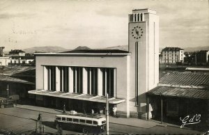 france, CLERMONT-FERRAND, La Gare, Railway Station (1952) RPPC Postcard