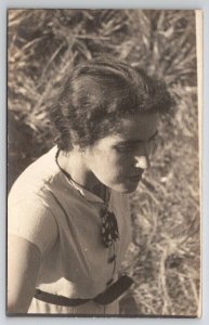 RPPC Pretty Young Woman c1940 Selfie Photo Postcard P30