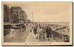 Old Postcard Cabourg Beach and La Digue