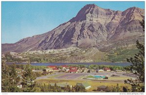 WATERTON, Alberta, Canada; Lake Townsite showing Mount Vimy, 40-60s