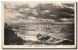 Old Postcard Le Havre Wind South West Coup has Heve