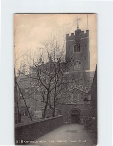 Postcard West Front, St. Bartholomew The Great, London, England
