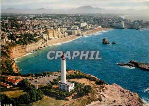 Modern Postcard Biarritz (B Pyr) View from Lighthouse Beach to Great