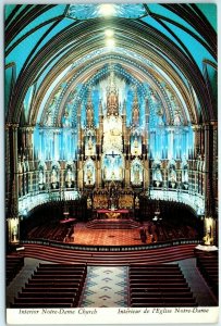 Postcard - Interior View of Notre-Dame Church - Montréal, Québec, Canada