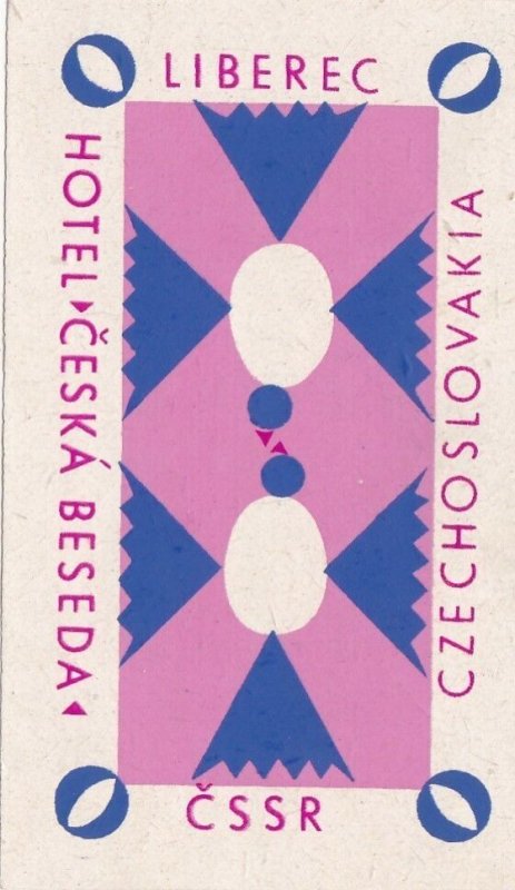 Czechoslovakia Liberec Hotel Ceska Beseda Vintage Luggage Label sk4485