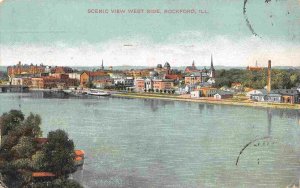 West Side Panorama Rockford Illinois 1907 postcard 