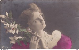 RP: Art Nouveau woman w/ flowers , 1908