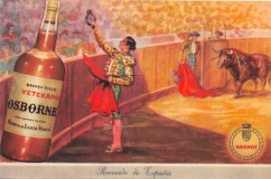 Brandy Recuerdo de Espana Bull Fighting Advertising Unused 