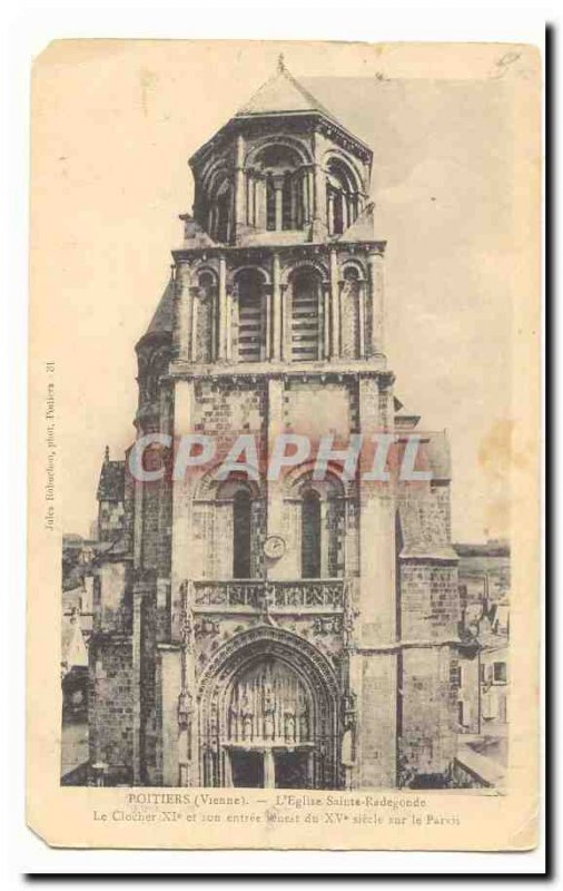 Poitiers Old Postcard L & # 39eglise Saitne Radegonde