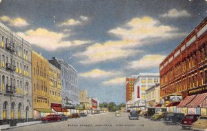 Meridian  Mississippi Fifth Street, Street Scene Vintage Postcard TT0052