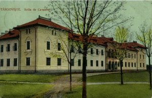 romania, TÂRGOVIȘTE, Școală de Cavalerie (1911) Postcard