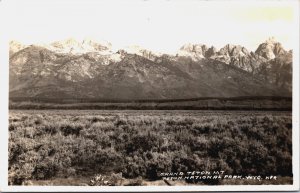 Grand Teton Mt Teton National Park Wyoming Vintage RPPC C090