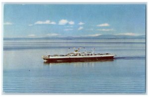 c1960 M.V. Valcour Scenic Ferry Crossing American Shelburne Vermont VT Postcard