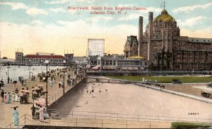 New Jersey Atlantic City Boardwalk South From Brighton Casino 1918