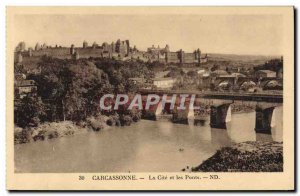 Old Postcard Carcassonne La Cite And Bridges