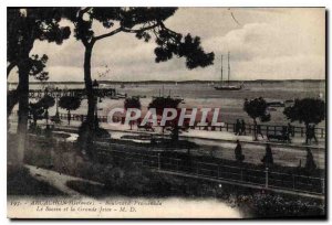 Old Postcard Arcachon Gironde Boulevard Walk and Great Basin Jetee