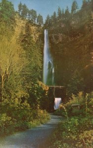 Multnomah Falls Largest Waterfalls Columbia Gorge Oregon Nature Vintage Postcard