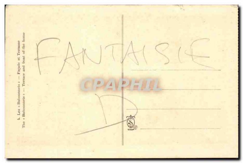 Old Postcard The Facade and terrace Buissonnets