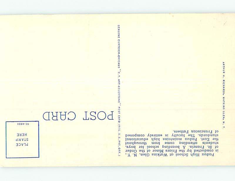 Unused Linen WATKINS GLEN HIGH SCHOOL Finger Lakes New York NY L9823@