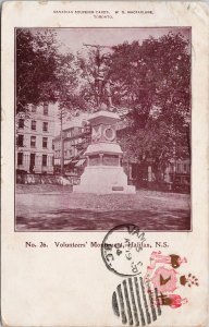 Halifax NS Volunteer's Monument No 26 Nova Scotia Macfarlane Postcard H58 *as is