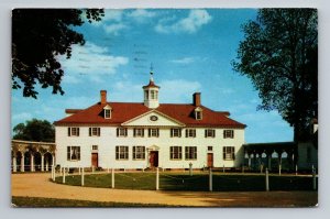 West Front View Of Washington's Home Mount Vernon Virginia Vintage Posted 1957