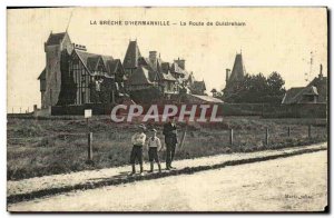 Old Postcard La Breche of Hermanville Road Ouistreham Children