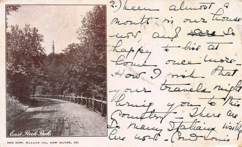 East Rock Park, New Haven, Connecticut, 1898 Private Mailing Card, Used in 1902