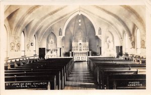 J51/ Lisle Illinois RPPC Postcard c1930s Interior St Joan of Arc Church 95