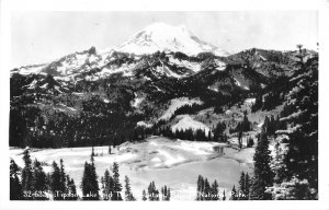 Rainier National Park Washington 1940s RPPC Real Photo Postcard Tipsoo Lake