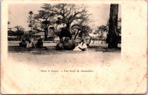 Senegal Dans la Cayor Une Halte de Chameliers Vintage Postcard C007