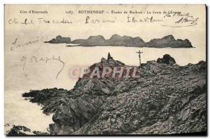 Old Postcard Rotheneuf Rocks Etudes De La Croix De L & # 39Ermite