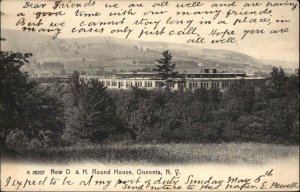 Oneonta New York NY D&H Railroad Round House c1910 Vintage Postcard