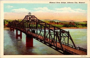 Vintage Missouri Postcard - Jefferson City - Missouri River Bridge