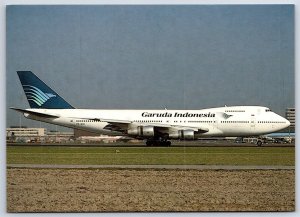 Airplane Postcard Garuda Indonesia Airlines Boeing 747-2U3B DN7