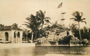 CORAL GABLES FLORIDA 1931 Venetian Pools RPPC real photo postcard 5015