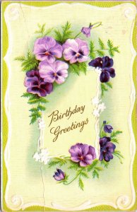 VINTAGE POSTCARD BIRTHDAY GREETINGS EMBOSSED POSTED 1911 W291