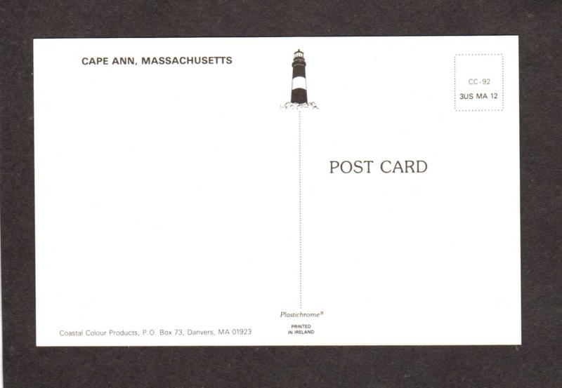 MA Cape Ann Map Rockport Gloucester Manchester Mass Massachusetts Postcard