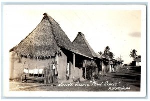 c1940's Native Village Main Street View Panama RPPC Photo Unposted Postcard