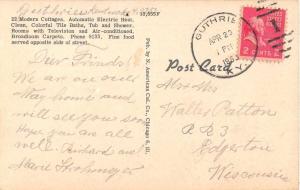 Guthrie Kentucky Covingtons Motor Court Linen Antique Postcard J51447