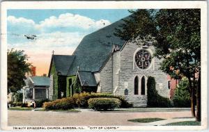 AURORA, IL Illinois    TRINITY   EPISCOPAL   CHURCH    1917    Postcard 