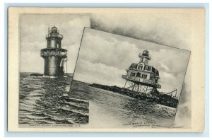 1913 Orient Point Lighthouse Long Beach Greenport Harbor New York NY Postcard 